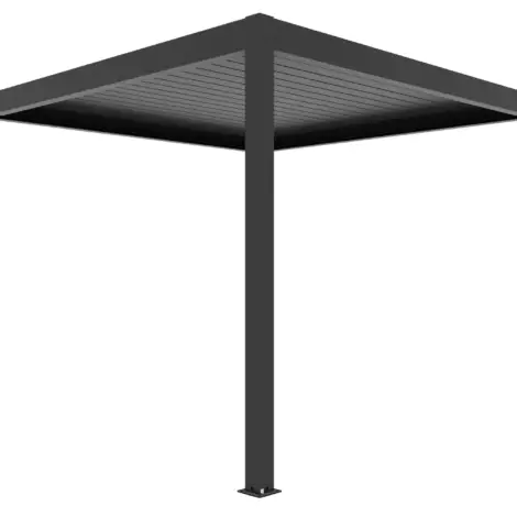 3x3 | Aluminium Pergola – Motorized Roof with Remote-Control & LED Lights | Grey