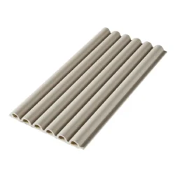 Round Slat Beige Leather Finish