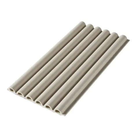Round Slat Beige Leather Finish