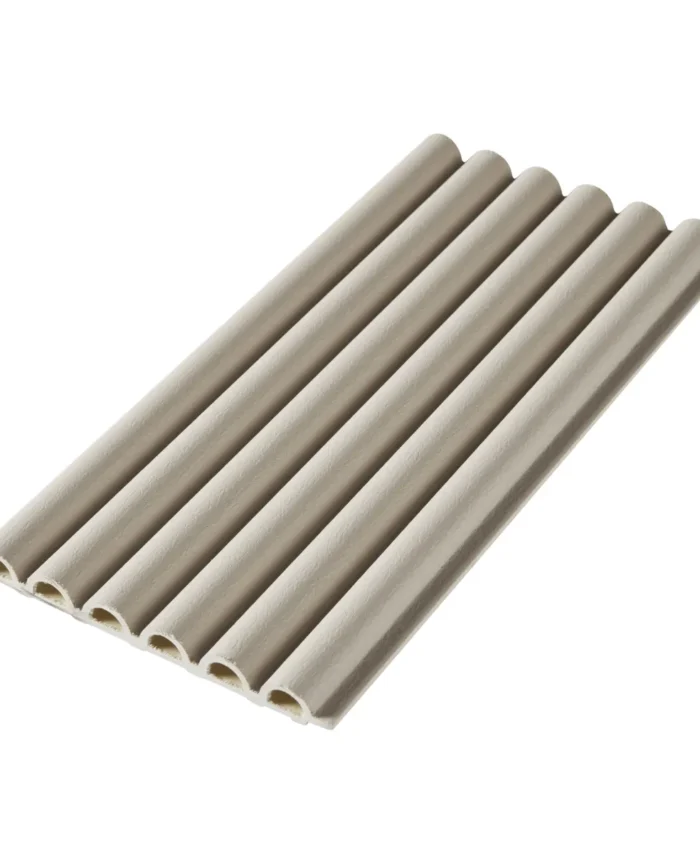 Round Slat Beige Leather Finish