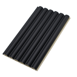 Round Slat Matt Black Internal PVC Cladding
