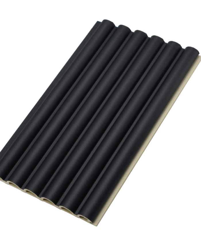 Round Slat Matt Black Internal PVC Cladding