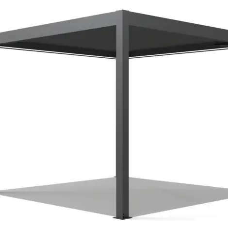 4x4 | Aluminium Pergola – Motorized Roof with Remote-Control & LED Lights | Grey